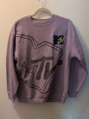 MTV Lavender Graphic Crewneck Sweatshirt